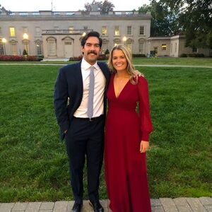 Red Lulus Long Sleeve Maxi Dress with open back for sale!